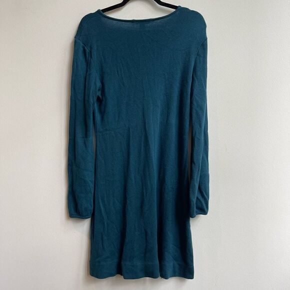 Banana Republic Women's Notch V-Neckline Long Sleeves Blue Shirt Dress Size L - Picture 2 of 5